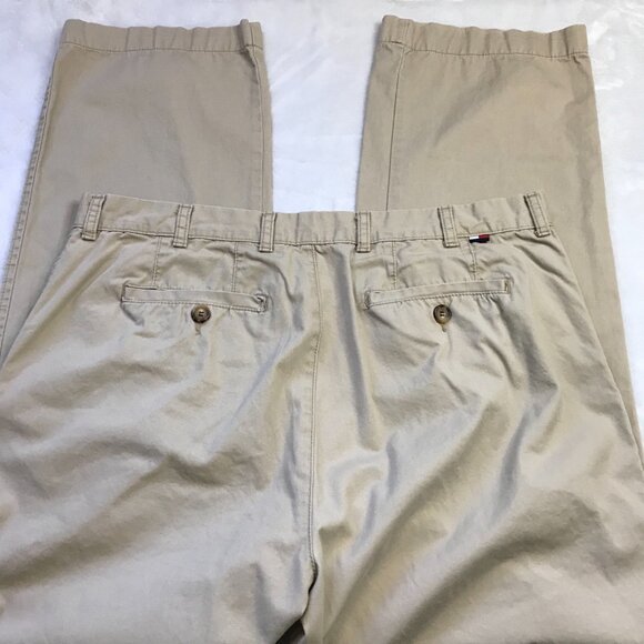 Tommy Hilfiger Khaki Chino Pants Men's Size 38/32 100% Cotton Straight Leg - Picture 6 of 12